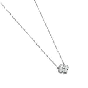 Park Lane “Monroe” Silver Flower Crystal Pendant Necklace